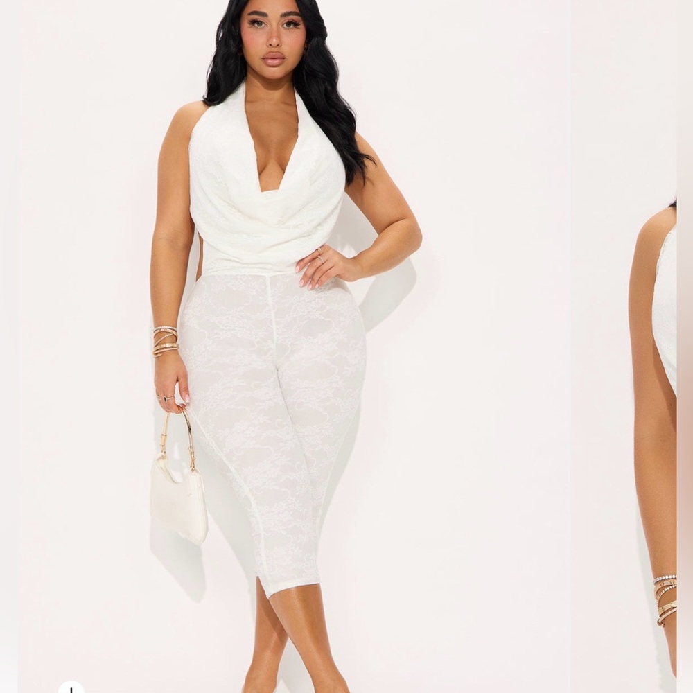 Fashion Nova White Lace Capris